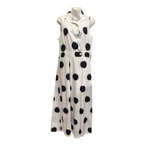 Polka Dot Sleeveless Dress - Black and White size large